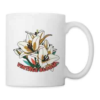 Lilies Vintage Bloom Flowers Rétro - Mug blanc - blanc - Droite