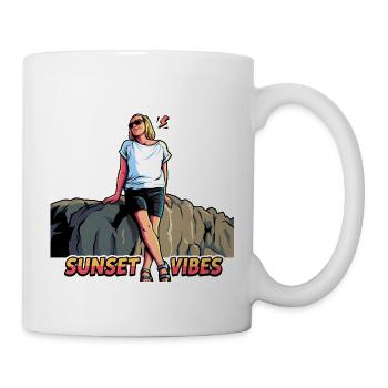 Ambiances de coucher de soleil Pop Art des Fêtes Graphismes - Mug blanc - blanc - Droite