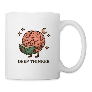 Deep thinker brain while reading - Mug - white - Right
