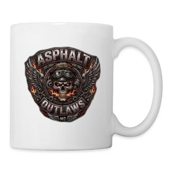 Asphalt Outlaws Schädel Patch - Tasse - Weiß - Rechts
