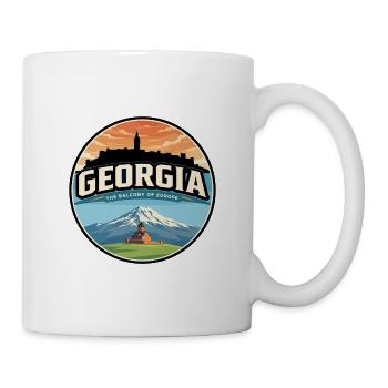 Retro Georgia Gergeti Dreifaltigkeitsabzeichen - Tasse - Weiß - Rechts