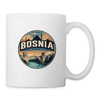 Retro Bosnia Mostar Stari Höchstabzeichen - Tasse - Weiß - Rechts