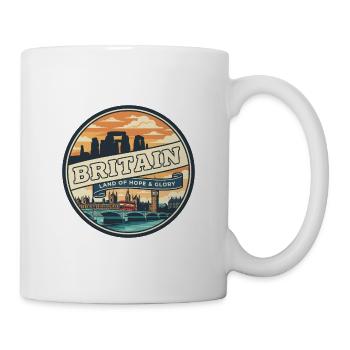 Retro Britain Big Ben Reiseabzeichen - Tasse - Weiß - Rechts
