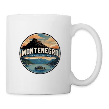 Retro Montenegro Bay of Kotor Badge - Mug - white - Right