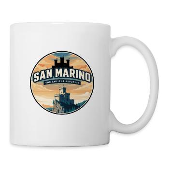 Insigne rétro du château de San Marino Guaita - Mug blanc - blanc - Droite