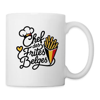 Chef des Frites Belges — Fierté Belge - Mug blanc - blanc - Droite