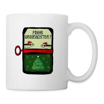 Frohe Weihnachten Fische - Tasse - Weiß - Rechts
