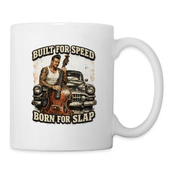 Rockabilly Double Bass Voiture Classique - Conçue pour la vitesse - Mug blanc - blanc - Droite