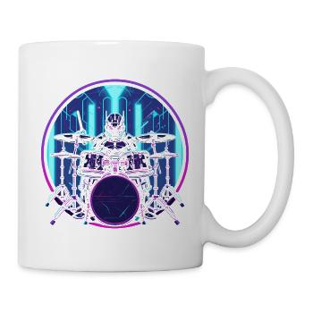 Schlagzeuger Steampunk - Tasse - Weiß - Rechts
