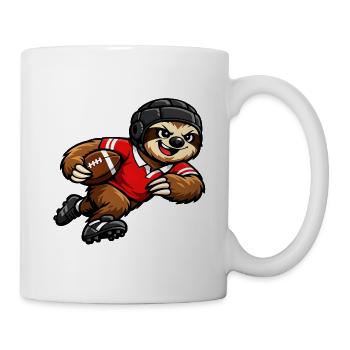 Un joli paresseux jouant au rugby - Mug blanc - blanc - Droite