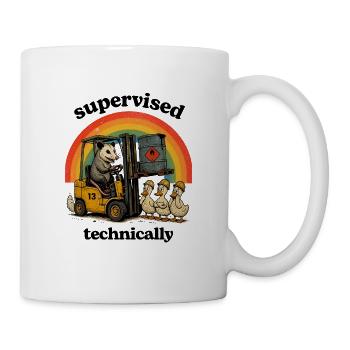 Bear Forklift Rainbow Ducks - Mug - white - Right