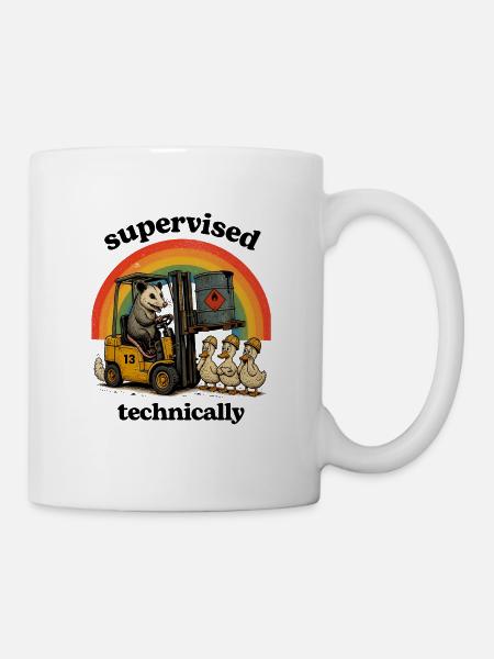 Bären-Forklift Regenbogen Ducks - Tasse - Weiß