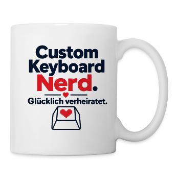 Custom Keyboard Nerd Glücklich Verheiratet Spruch - Tasse - Weiß - Rechts