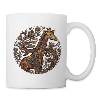 Girafe ornementale à motif floral - Mug blanc - blanc - Droite
