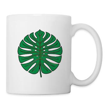 Green Monstera Leaf – Tropical Botanical Look - Mug - white - Right