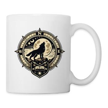Mondwolf Kompassemblem - Tasse - Weiß - Rechts