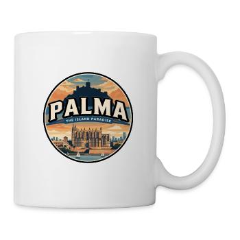 Reiseabzeichen der Kathedrale Retro Palma - Tasse - Weiß - Rechts