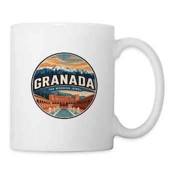 Retro Granada Alhambra Palace Badge - Mug - white - Right
