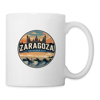 Insigne rétro de la Basilica du Pilar de Saragosse - Mug blanc - blanc - Droite