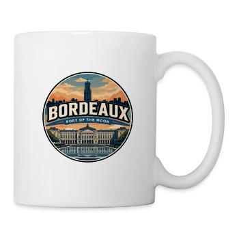 Retro Bordeaux Place de la Bourse Badge - Mug - white - Right