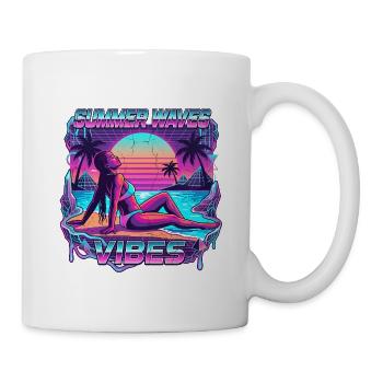 Synthwave Vibrations des Fêtes des années 80 - Mug blanc - blanc - Droite