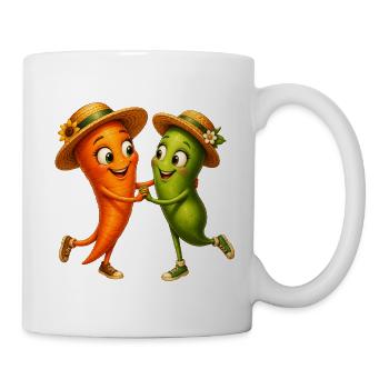 Carotte et haricots dansants - Mug blanc - blanc - Droite