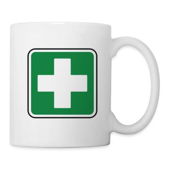 First Aid Medical Cross Green Gesundheitssicherheit - Tasse - Weiß - Rechts