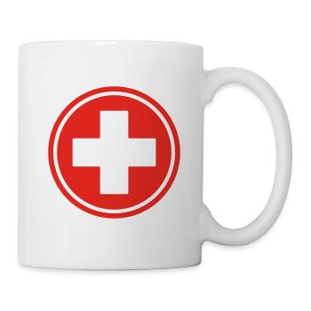 Red First Aid Cross Medical Emergency Healthcare - Mug - white - Right