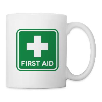 First Aid Green Medical Cross Gesundheitssicherheit Si - Tasse - Weiß - Rechts