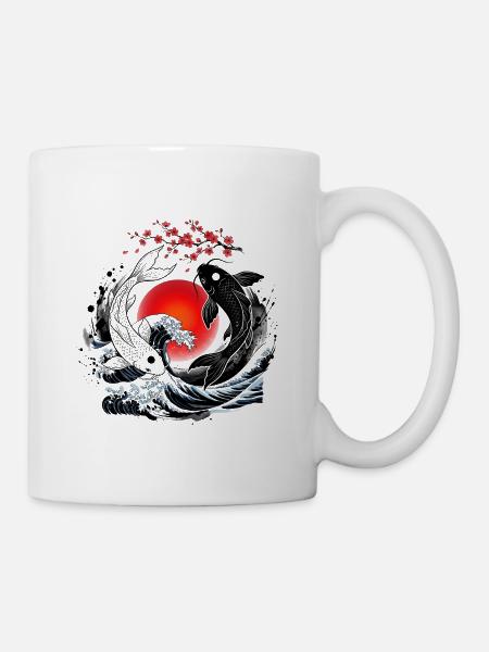 KOI FISH YIN YANG - Mug - white