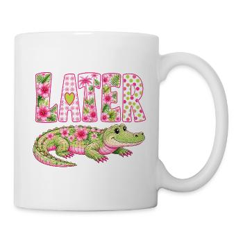Later Alligator – Süßes tropisches Krokodil  - Tasse - Weiß - Rechts