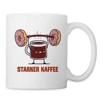 Starker Kaffee - Kaffee & Donuts Fitness - Tasse - Weiß - Rechts