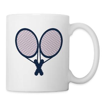 Tennisschläger - Tennis Paar - Tasse - Weiß - Rechts