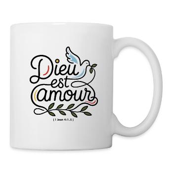 Dieu est amour 🕊️ | 1 Jean 4:8 - Mug blanc - blanc - Droite