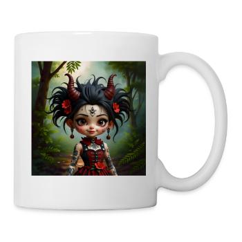 Fille gothique dans la forêt - Mug blanc - blanc - Droite