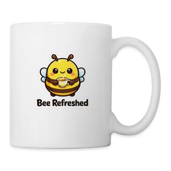 Bee aime l’autocollant café - Mug blanc - blanc - Droite