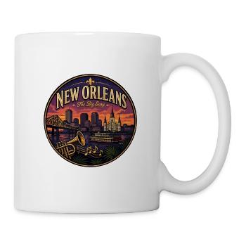 New Orleans Big Easy Retro Trompetenabzeichen - Tasse - Weiß - Rechts