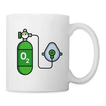 Grüner Sauerstofftank - Tasse - Weiß - Rechts