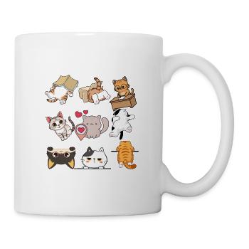 Verspielte Katzenparade - Tasse - Weiß - Rechts