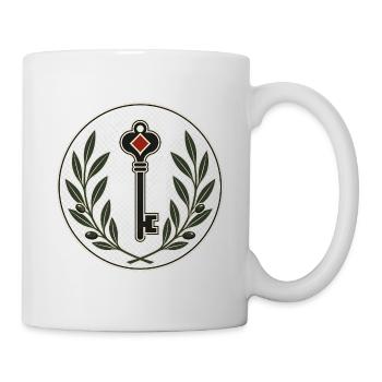 Schlüssel im Lorbeerkranz - Tasse - Weiß - Rechts