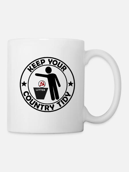 Litter Satire mit rotem Symbol - Tasse - Weiß