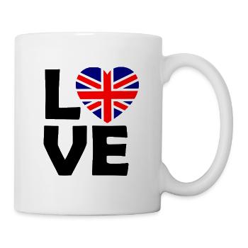 UK Flaggenherz - Tasse - Weiß - Rechts