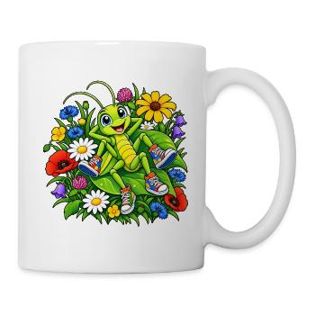 Grashüpfer Comic - Tasse - Weiß - Rechts