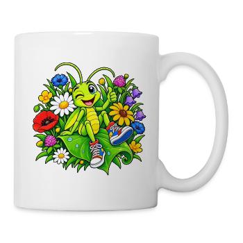 Lustiger Grashüpfer - Tasse - Weiß - Rechts