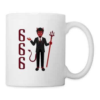 Dämon im Anzug 666 Dreizack - Tasse - Weiß - Rechts