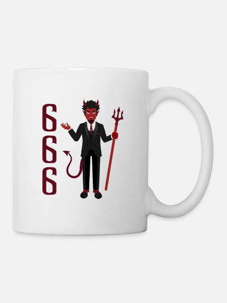 Dämon im Anzug 666 Dreizack - Tasse - Weiß
