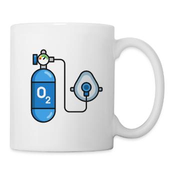 Blauer Sauerstofftank - Tasse - Weiß - Rechts