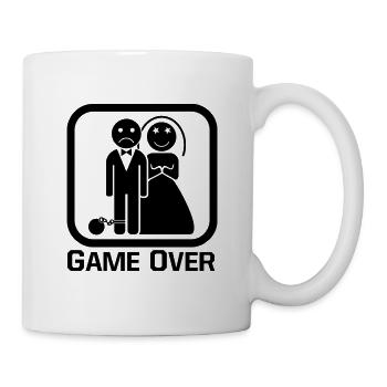 Game Over Hochzeit Shirt - Tasse - Weiß - Rechts