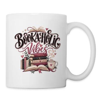 Bookaholic Vibes – Bücher & Kaffee - Tasse - Weiß - Rechts