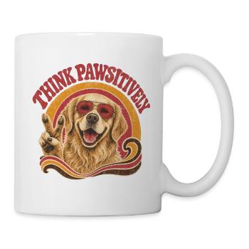 Think Pawsitively Denke Positiv Golden Retriever - Tasse - Weiß - Rechts